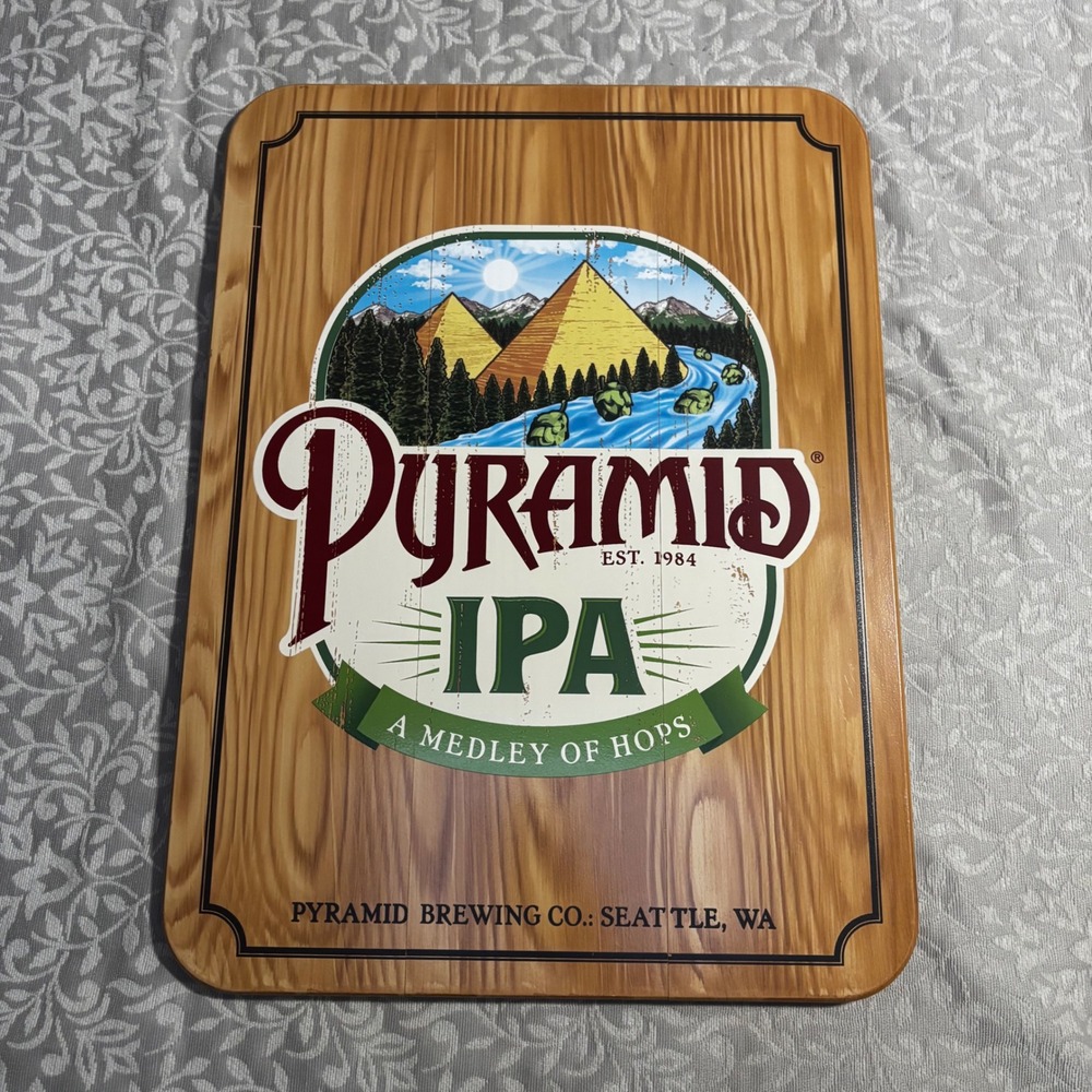 Pyramid IPA Brewing Co Seattle WA Wooden Bar Sign Vintage Brewery‎ Decor 24x18